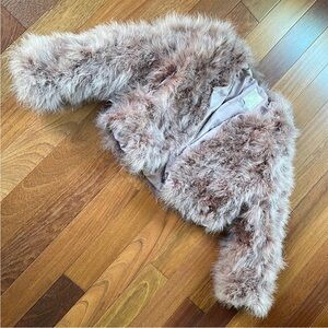 Pink Ostrich Feather Pello Bello Crop Jacket